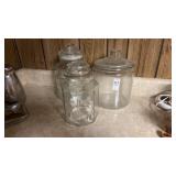 Three Large Glass Cookie Jars