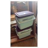 Two Coleman Personal 8 Coolers