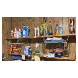 Two Shelves of Assorted Cleaning Products