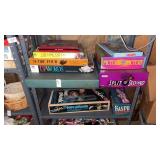 Two Shelves of Vintage Board Games