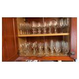 Lot of clear glass drinking glasses