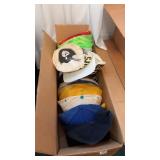Box of assorted hats