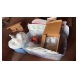 Tote of Easter Decor, Placemats and Plush