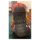 Wooden sesh chair with wheels and a seated pad