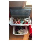 Two Totes of Christmas Decorations
