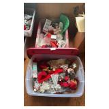 Two Totes of Christmas Decorations