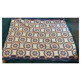 Homemade Double Wedding Ring Quilt 80x60in