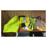 Lot of Reflective Vests, Gloves
