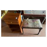 Telephone Stand and Floral Bench