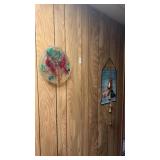 Wall Mirror, Brass Bells, and Decor