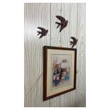 Bear Framed Photo, Birds and Posters on Door