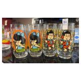 Lot of 4 Flintstones Glasses