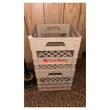 Two Johnstown Sani Dairy Milk Crates