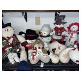 Plush snowman shelf lot- variety