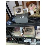 Framed artwork, Panasonic VHS & DVD player &