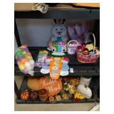 2 shelf lots of  easter and fall decor