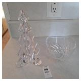 Mikasa Christmas tree,glass dish