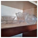 Vintage cut crystal rose bowl other various glass