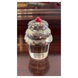 SOLID CRYSTAL WITH RHINESTONES 3' CUPCAKE