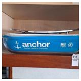 Three anchor Hocking dishes, Pyrex pie dish,