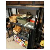 Four tier plastic shelf unit only, no contents