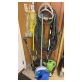 Corner Lot of Broom, Hoses and More