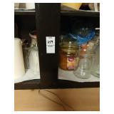 Shelf lot of candles