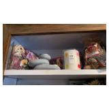 Shelf Lot of potpourri and Candles