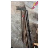 Lot of Pry Bars, Rakes and More