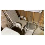 Patio Chairs, Glass End Table, and Mesh