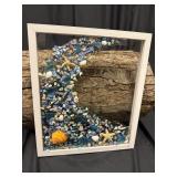 Glass fusion coastal artwork, 13 inches by 15