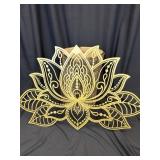 Gold wall hanging, 36 inches wide by 23 inches