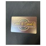 $25 Carol & Daveï¿½s Roadhouse gift card, donated