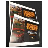 Two Pirates Grandstand Tickets, donated by the