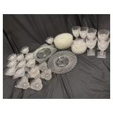 Glass dinnerware set, two serving plates, 5