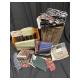 Quilting fabrics, storage stand, and pillow