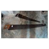 Vintage 2-Man Saw and Handsaw