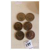 6 1970s 50 cent Coins