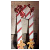 Large Decorative Candy Canes and Gingerbread Men