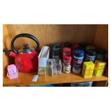 Shelf of Spices and Teapot