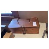 Vintage heavy steel lock box