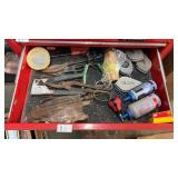 Drawer Lot of Chalk, Tin Snips and More