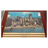 4 Pittsburgh Laminated Placemats, Skyline View,