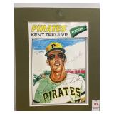 Signed artwork based on the 1977 Topps baseball