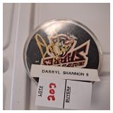 Autographed hockey puck Darrly Shannon