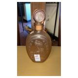 Vintage 1970 Ezra Brooks Amber Glass Embossed