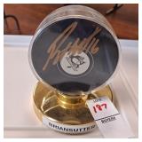 Autographed hockey puck Brian Sutter