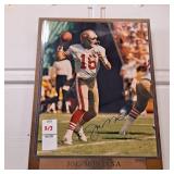Joe Montana autographed 8x10 photo mounted on a