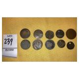 Worn old coins