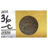 1864 US 2-cent coin